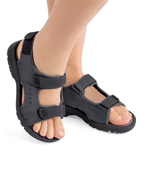 Collections Etc Adjustable Womens 3 Strap Sports Sandals - Adjustable ...