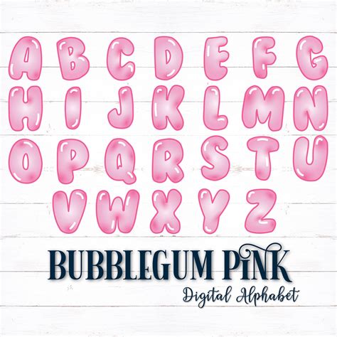 Printable Digital Alphabet Letters Bubble Letters Bubble - Etsy