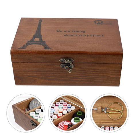 Cheap Accessories Empty Basket Wooden Box Sewing Kit Box Sewing Storage ...