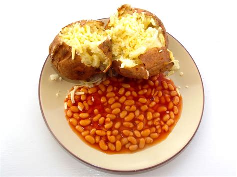 Roasted jacket potato with baked beans