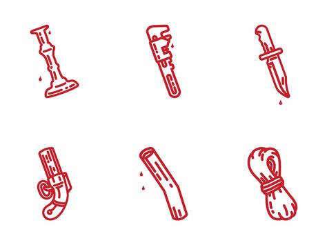 Clue Board Game Weapon Icons on Behance