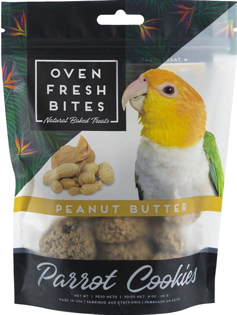 CAITEC Oven Fresh Bites Peanut Butter Cookies Parrot Treats, 4-oz bag ...