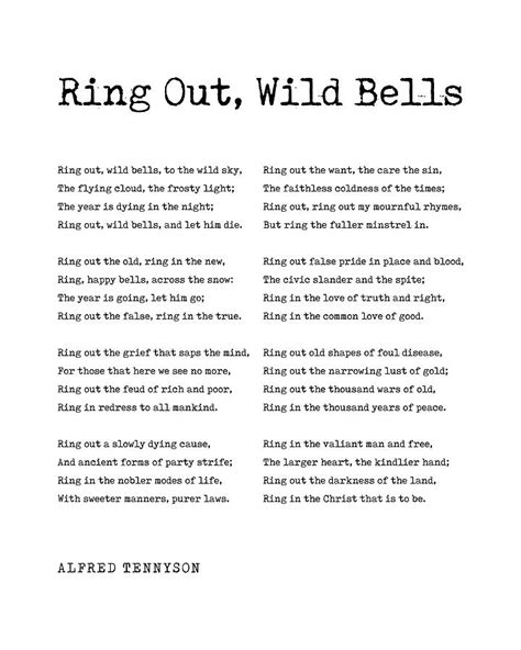 Ring Out, Wild Bells - Alfred, Lord Tennyson Poem - Literature ...