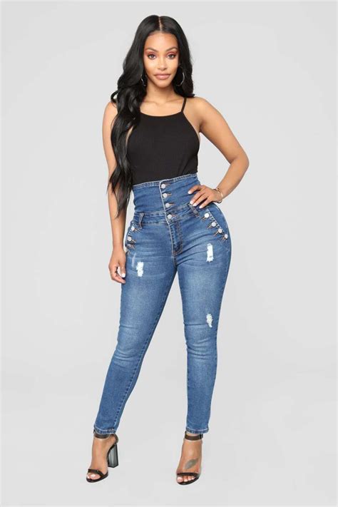 2019 Women High Waist Big Hip Jeans Sexy Skinny Blue Denim Pants ...