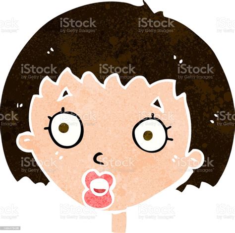 Cartoon Surprised Female Face Stock Illustration - Download Image Now ...