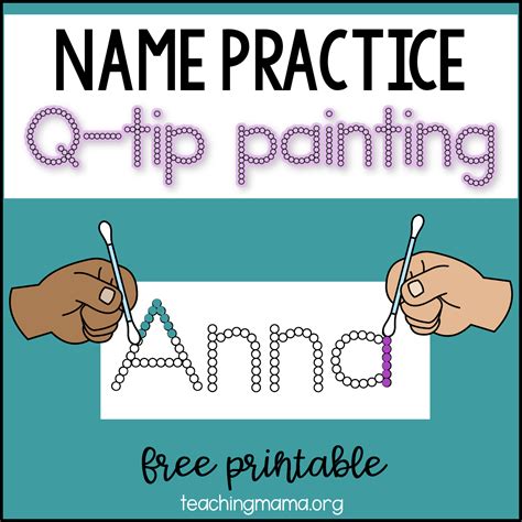 Name Practice Q-tip Painting - Teaching Mama