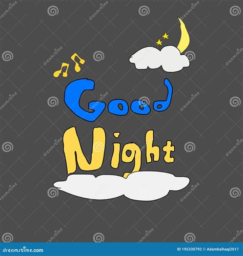 Cartoon Good Night Text, Hand Drawn Text, Good Night, Vector ...