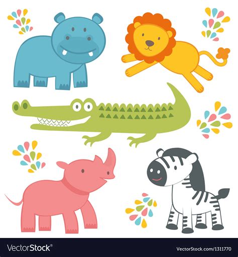 Jungle animals Royalty Free Vector Image - VectorStock