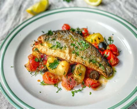 Pan Fried Sea Bass With Mediterranean Crushed Potatoes — Chris Baber in ...