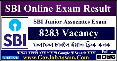 SBI Result 2024 – 8283 Junior Associates Online Exam Result, Check Now ...