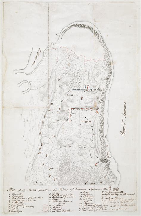 Plan of the Battle fought on the Plains of Abraham, September the 13th ...