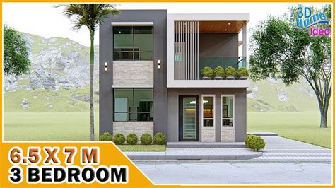 (6.5x7 meters) 2 Storey Modern Minimalist House Design | 3 Bedroom with ...