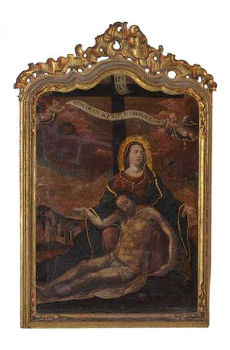 Lot - 19th C or Earlier 'Pieta" Oil Painting