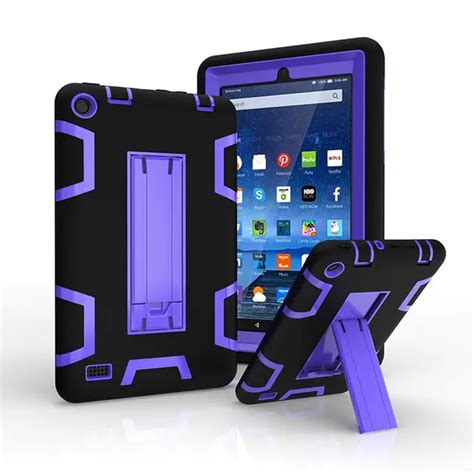 Kindle Fire 7 Case 2015 Kids Safe Armor Shockproof Heavy Duty Silicone ...