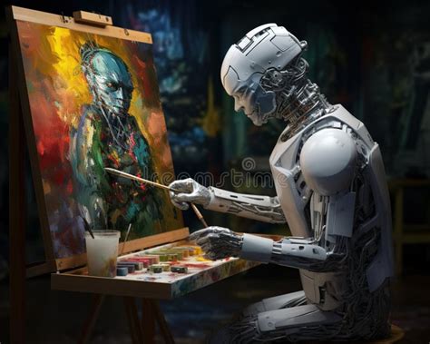 Ai Art Concept Robot Artist Stock Illustrations – 432 Ai Art Concept ...