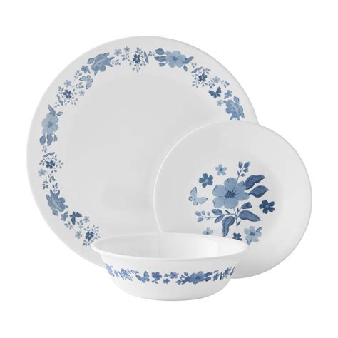 The Pioneer Woman by Corelle 12-Piece Dinnerware Set, Evie, Blue ...