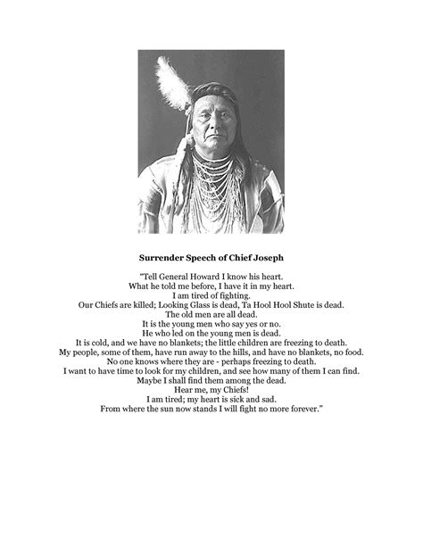 Surrender Speech of Chief Joseph - Surrender Speech of Chief Joseph ...