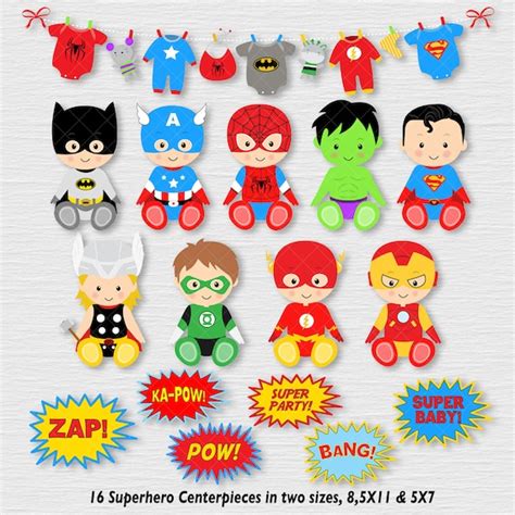 Superhero Babies Centerpieces Superhero Baby Shower | Etsy