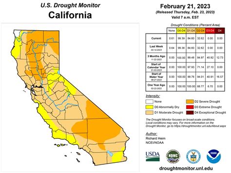 California and National Drought Summary for February 21, 2023, 10 Day ...