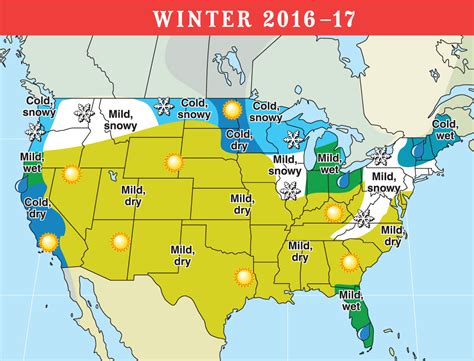 2016-2017 long range weather Forecast for U.S. and Canada | Old Farmer ...