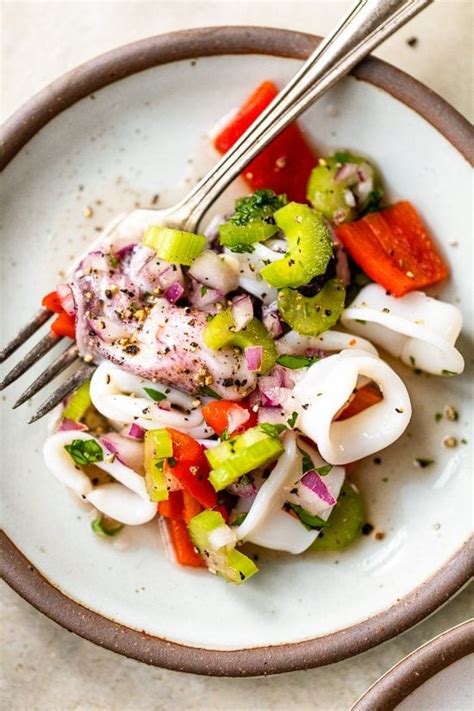 Chilled Calamari Salad with Lemon and Parsley - Skinnytaste