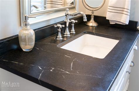 Classic Black & White Soapstone Bathroom