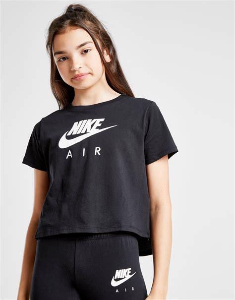 Buy Black Nike Air Girls' Crop T-Shirt Junior | JD Sports | JD Sports ...