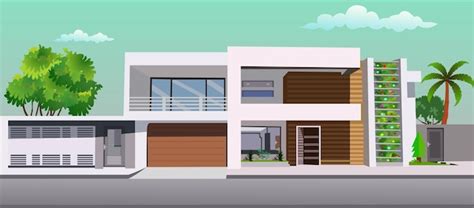 Premium Vector | Modern rich house real estate in flat style vector ...