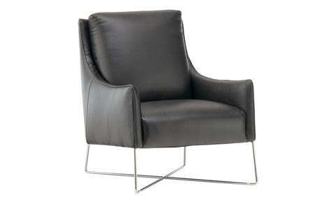 Fully Dark Blue Leather Chair | Schneiderman's Furniture