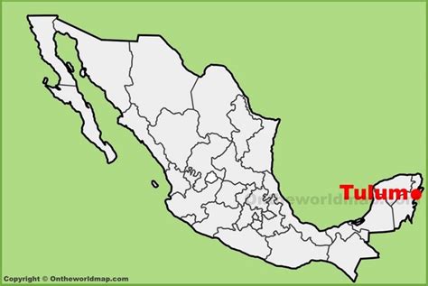 Tulum location on the Mexico map | Mexico map, Oaxaca city, Tijuana