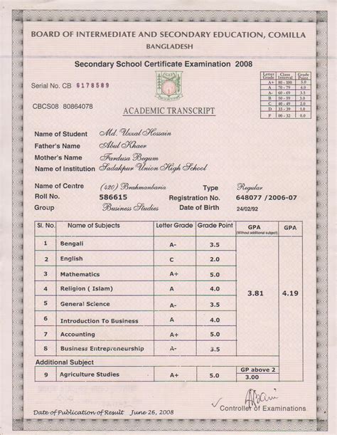 JSC Result 2020 Mark Sheet (Download) - Education Board Bangladesh ...