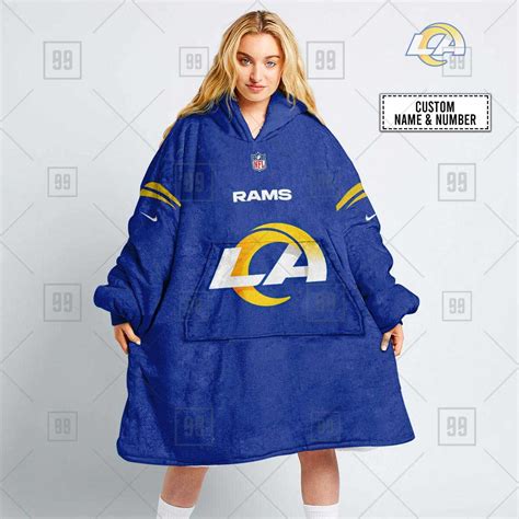 Personalized NFL Los Angeles Rams Oodie, Flanket, Blanket Hoodie ...