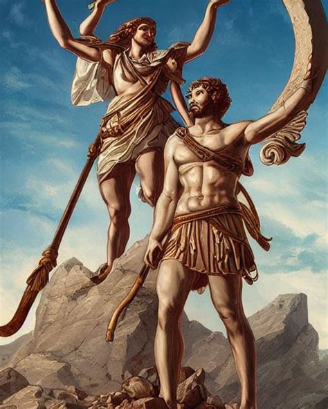 Odysseus and Athena, AI art, Me : r/Hellenism