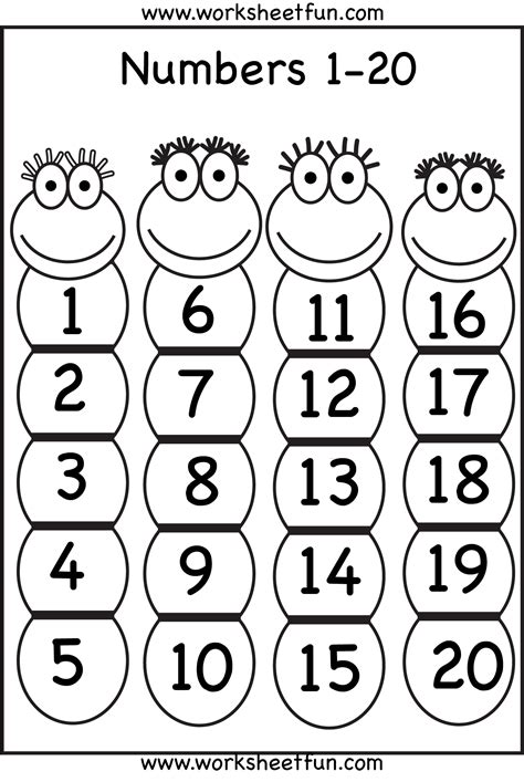 √ Kindergarten Worksheets Writing Numbers 1 20 - Theodore Bailey