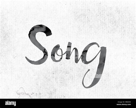 The word "Song" concept and theme painted in watercolor ink on a white ...