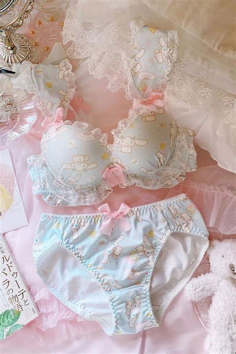 Cinnamoroll Sanrio Print Bra/Panty Lingerie Set Lolita | Etsy