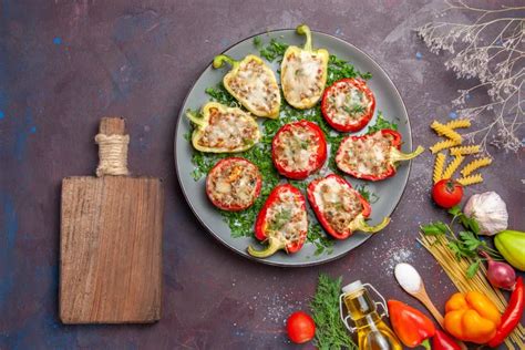 Stuffed capsicum with couscous feta & herbs recipe with nutrition facts