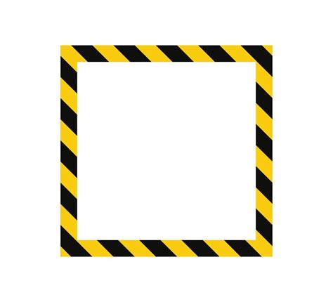 Warning square frame with yellow and black diagonal stripes. Rectangle ...