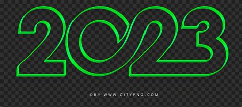 Creative Green 2023 Text Logo Numbers HD PNG | Citypng