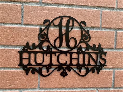 Personalized Last Name Metal Sign Outdoor Monogram Initial Letter ...