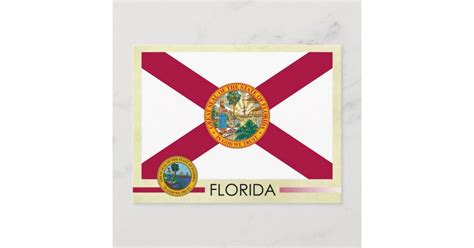 Florida State Flag and Seal Postcard | Zazzle