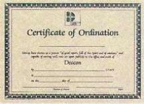 Certificate of Ordination - Deacon - CEI Bookstore / Truth Publications