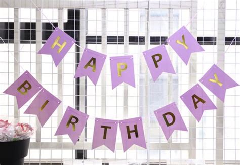 Purple Birthday Banner Purple Birthday Decoration Purple - Etsy