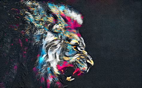 1920x1200 Abstract Artistic Colorful Lion 1080P Resolution HD 4k ...