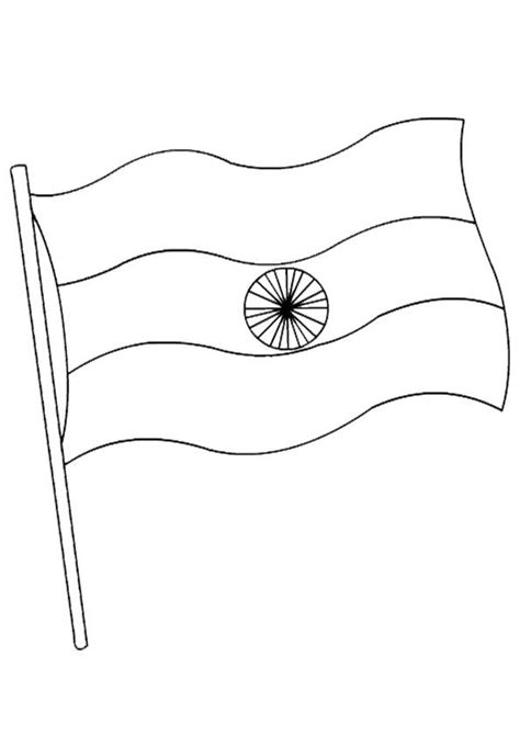 Indian Flag Coloring Page for Kids