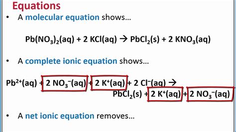 Precipitation Reaction Equations