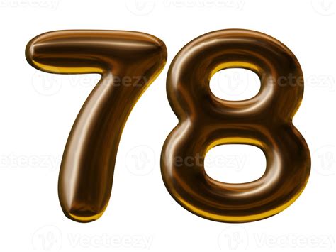 Number 78 design in 3d render 19552819 PNG