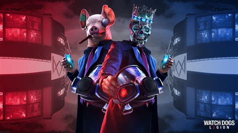 Watch Dogs: Legion Wallpaper 4K, Ded Coronet Mask, Pig mask