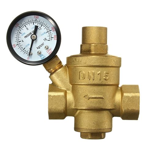 Adjustable DN15 Bspp Brass Water Pressure Reducing Valve with Gauge ...