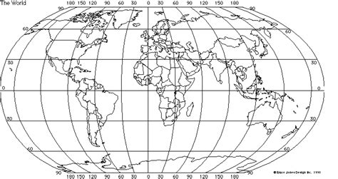 Image result for free printable world map with latitude and longitude ...